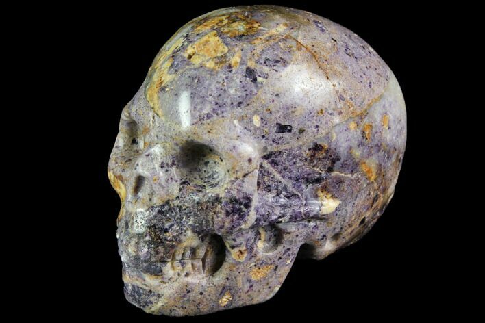 Realistic, Carved Chevron (Banded) Amethyst Skull #116484